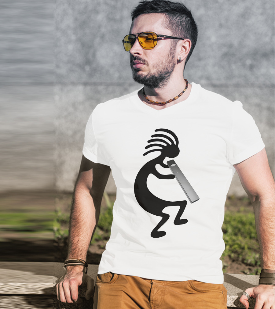 Kokopelli Vaping Man With Modern Device T-Shirt