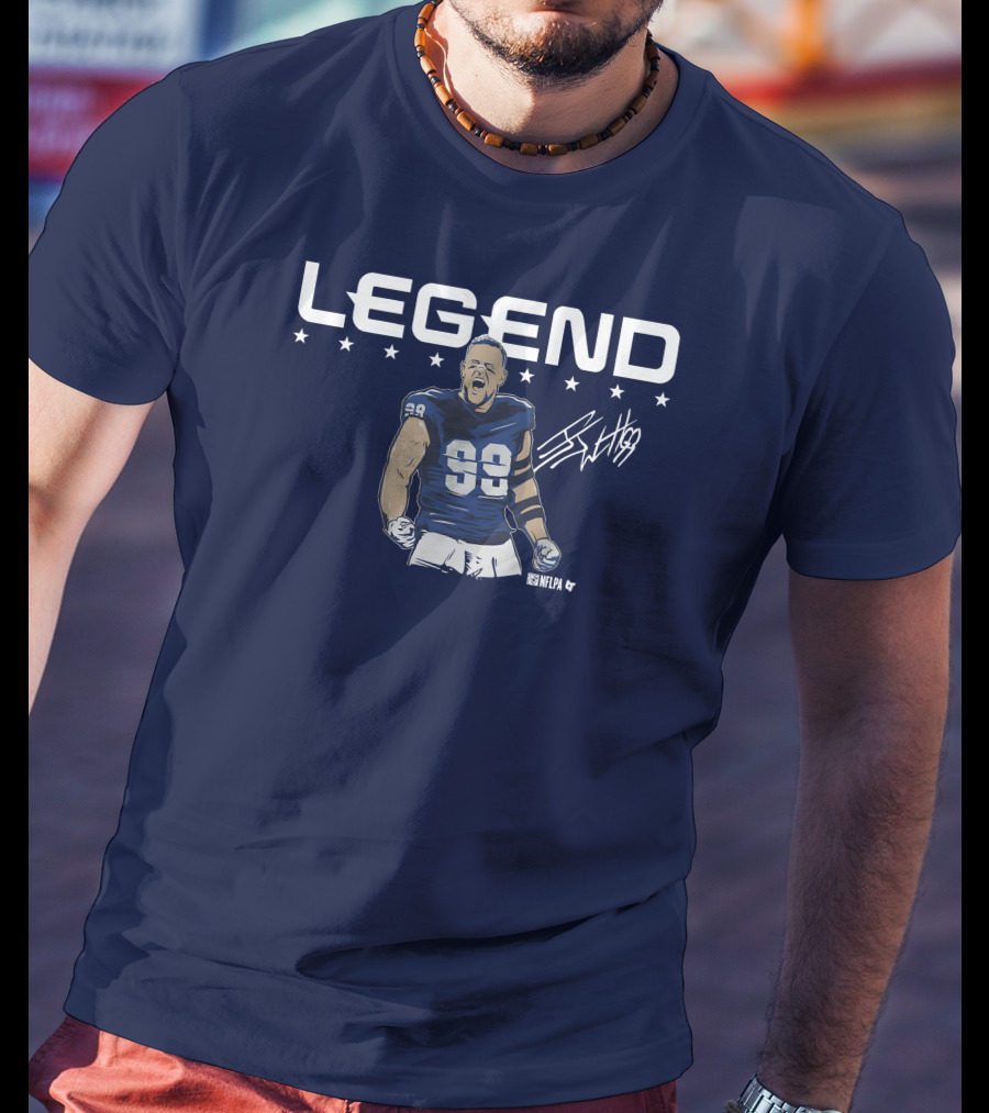 Breakingt Merch J.J. Watt Legend Number 99 Victory Pose T-Shirt