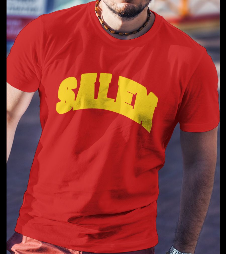 Salem Bold Yellow Arch On Red T-Shirt