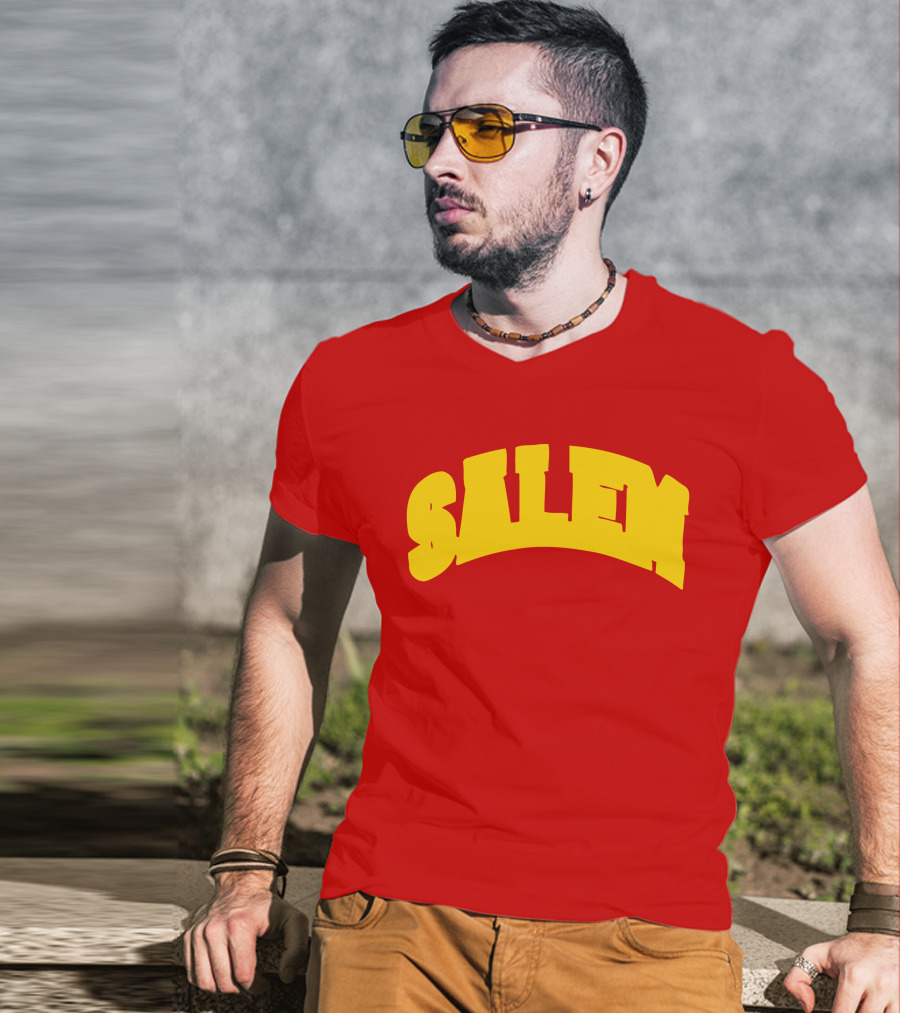Salem Bold Yellow Arch On Red T-Shirt