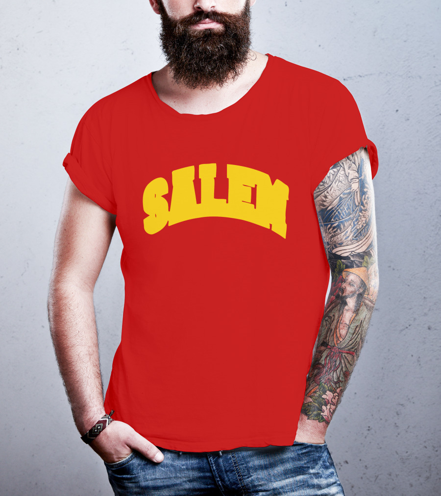 Salem Bold Yellow Arch On Red T-Shirt