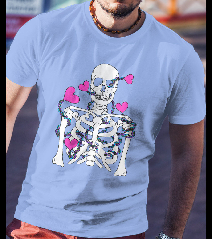 Lany Merch Tie Dye DNA Skeleton Hearts T-Shirt
