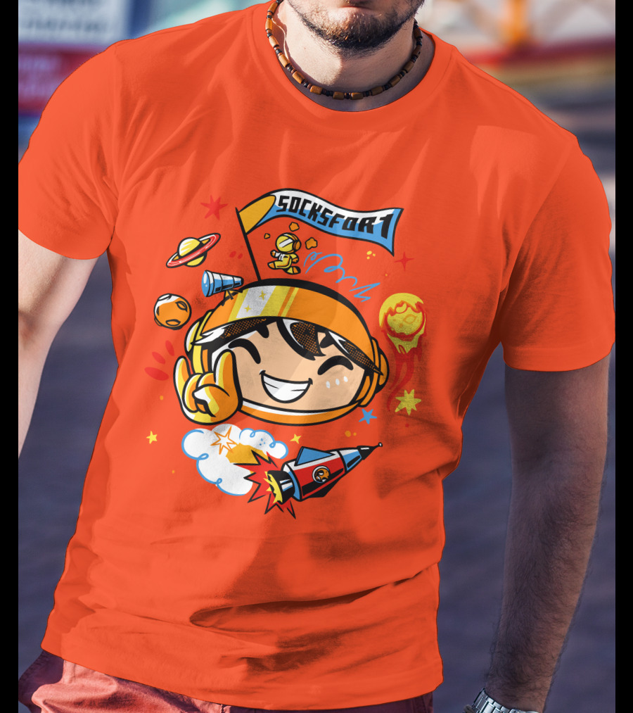 Socksfor1 Chibi Astronaut Space Adventure Merch T-Shirt