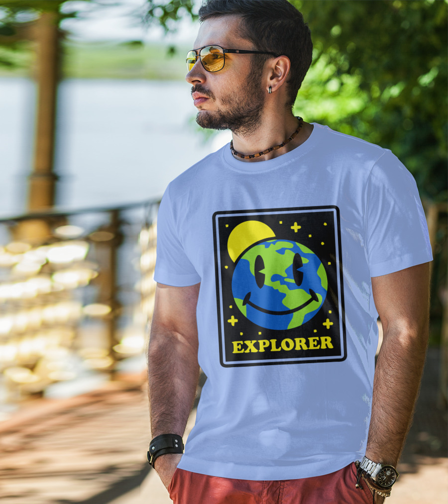 Socksfor1 Merch Explorer Earth Smiley T-Shirt