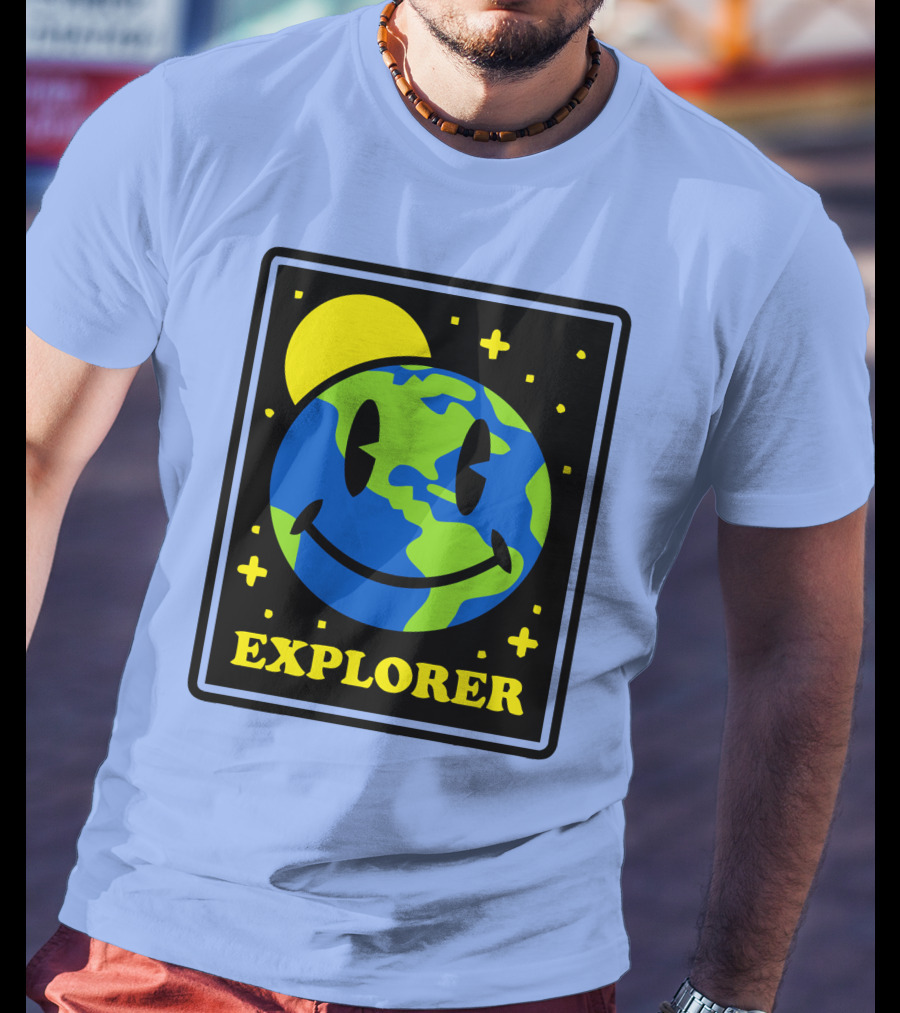 Socksfor1 Merch Explorer Earth Smiley T-Shirt