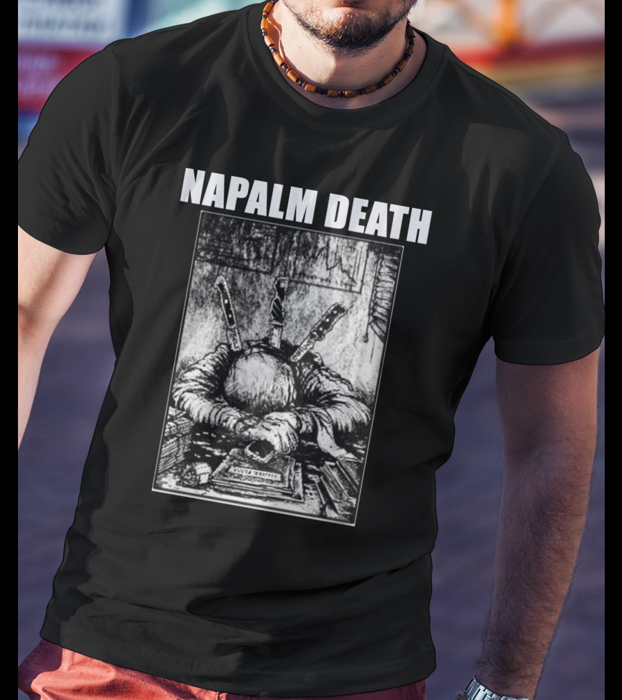 Napalm Death Knife-Wielding Figure Art Merch T-Shirt