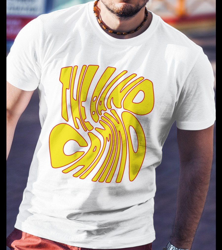 The Band Camino Groovy Textual Yellow And Red Psychedelic Style Merchandise T-Shirt
