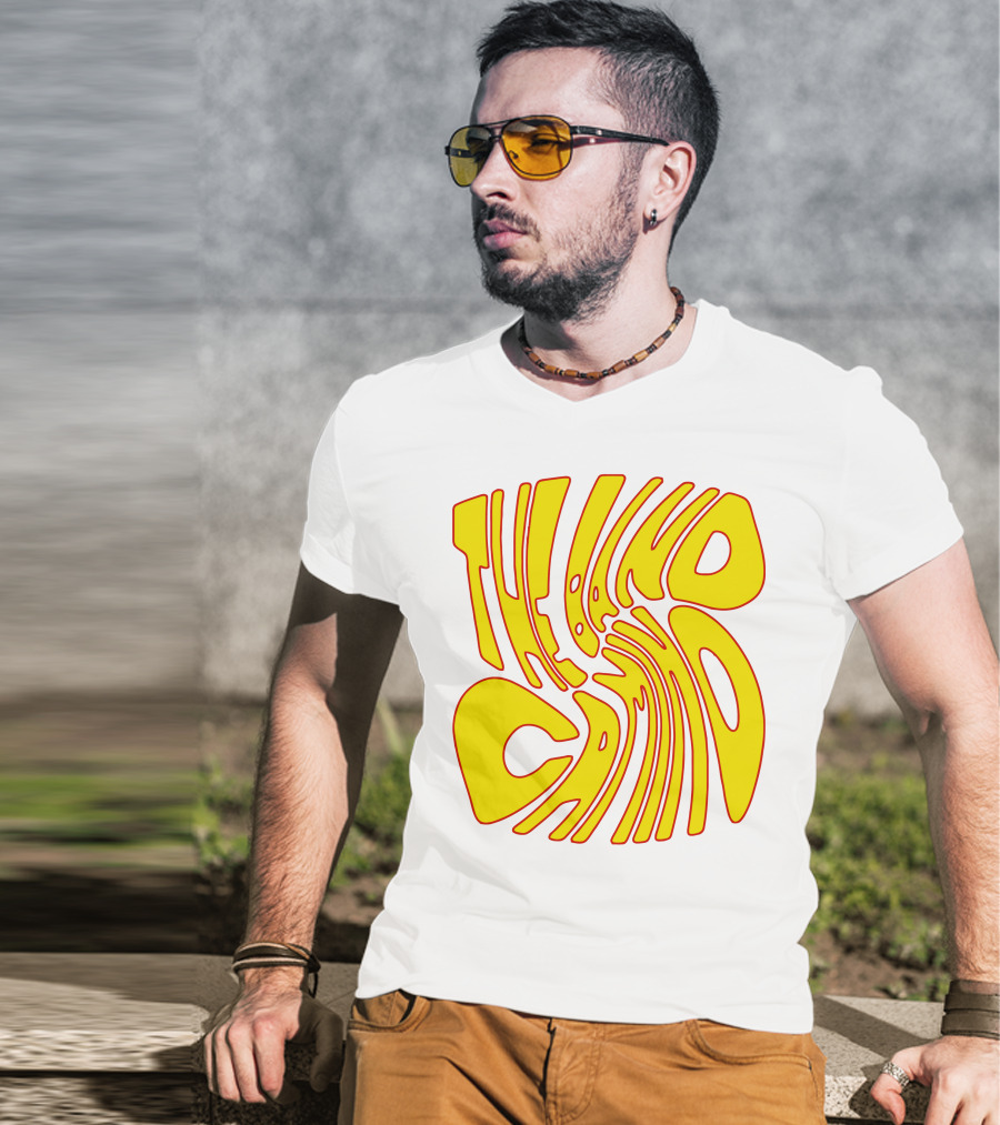 The Band Camino Groovy Textual Yellow And Red Psychedelic Style Merchandise T-Shirt