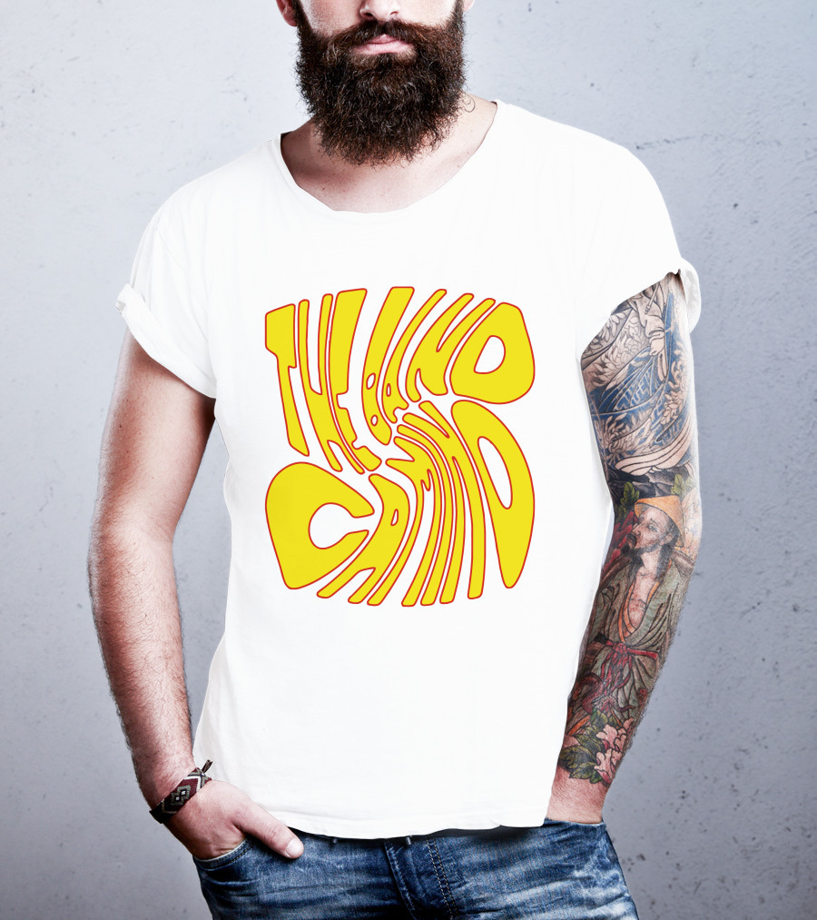 The Band Camino Groovy Textual Yellow And Red Psychedelic Style Merchandise T-Shirt