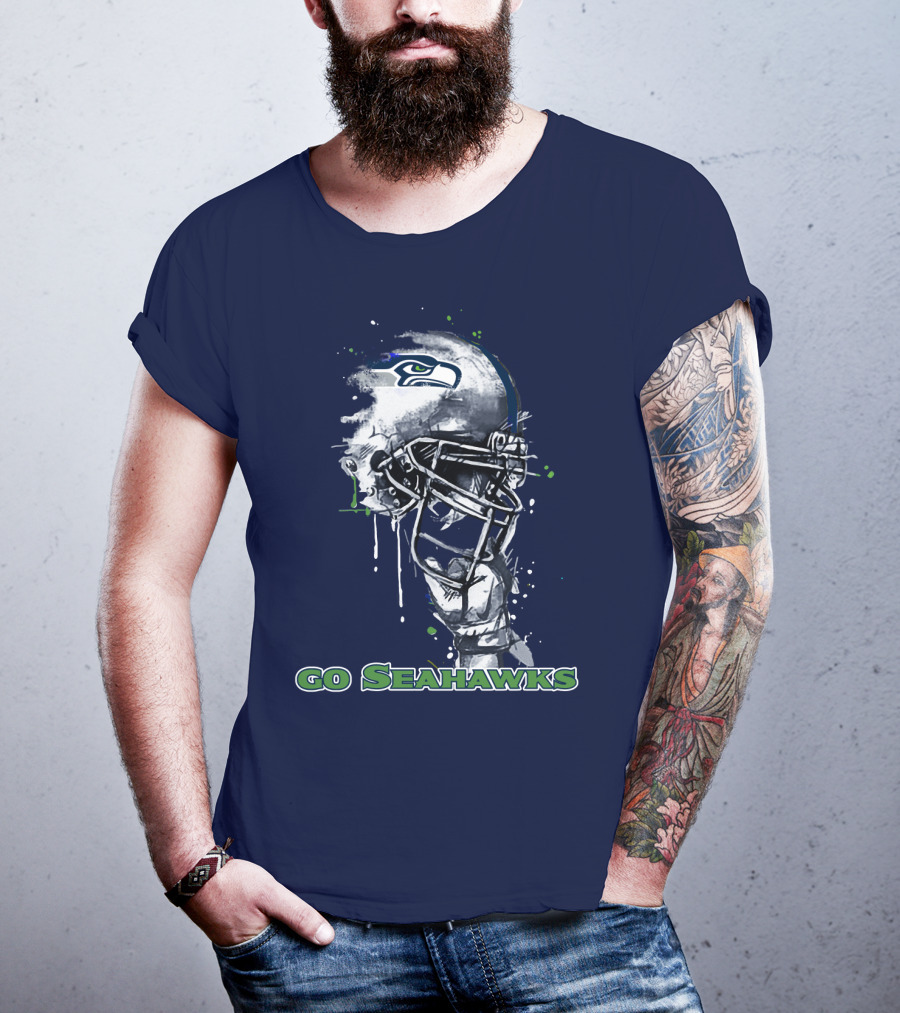 Go Seahawks Seahawks Helmet T-Shirt