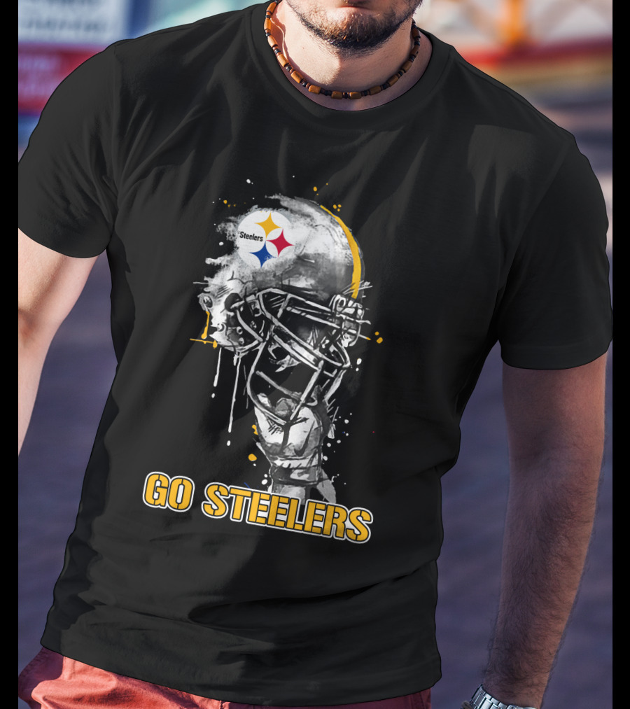 Steelers Football Skull Helmet Go Steelers T-Shirt