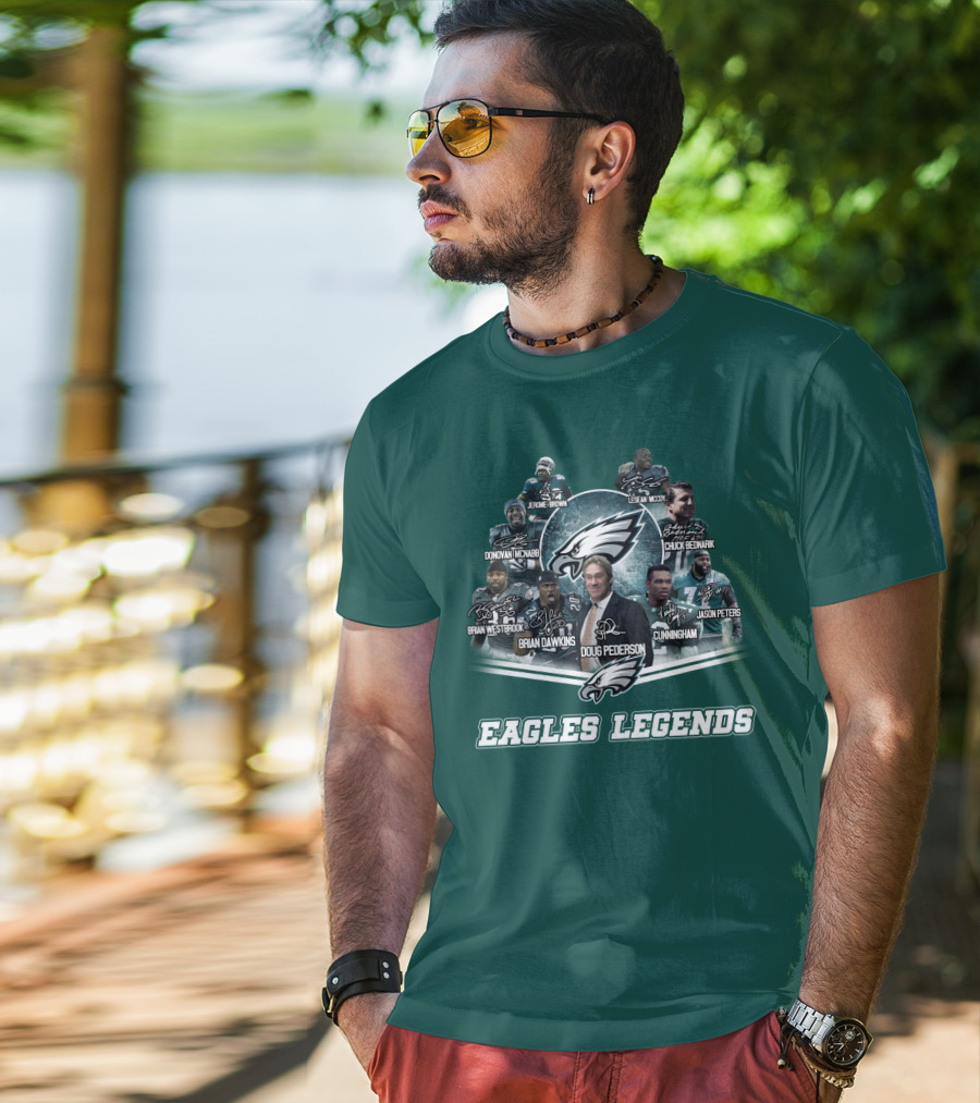 Eagles Legends Jerome Brown Lesean Mccoy Donovan Mcnabb Chuck Bednarik Brian Westbrook Brian Dawkins Doug Pederson Randall Cunningham Jason Peters T-Shirt