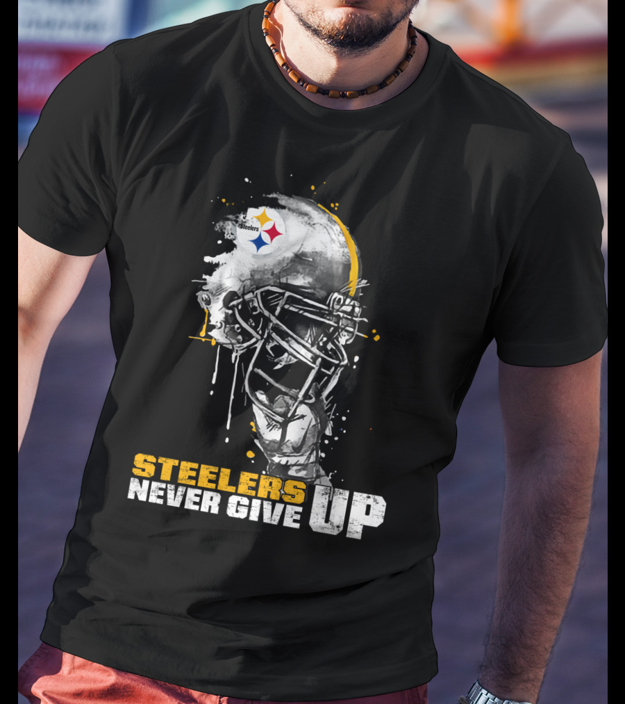Steelers Never Give Up Helmet *Special Edition T-Shirt