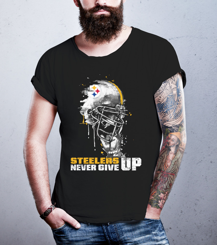 Steelers Never Give Up Helmet *Special Edition T-Shirt