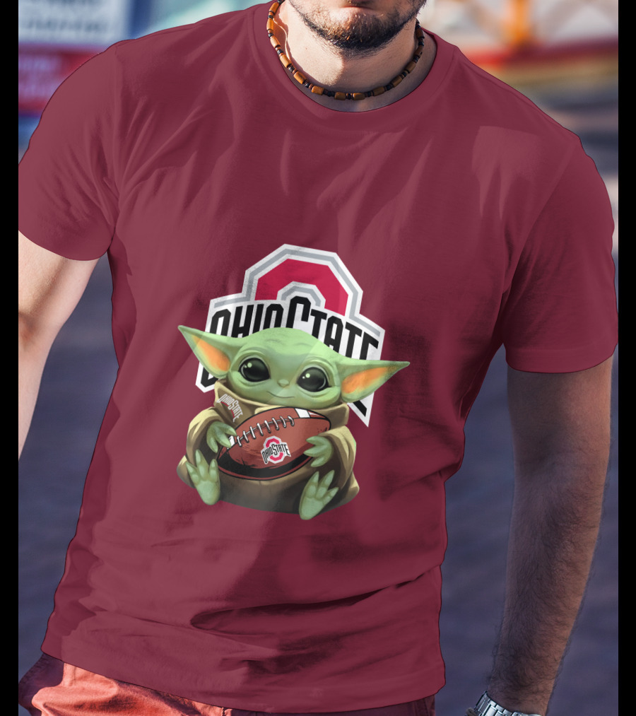 Ohio State Baby Yoda Football T-Shirt