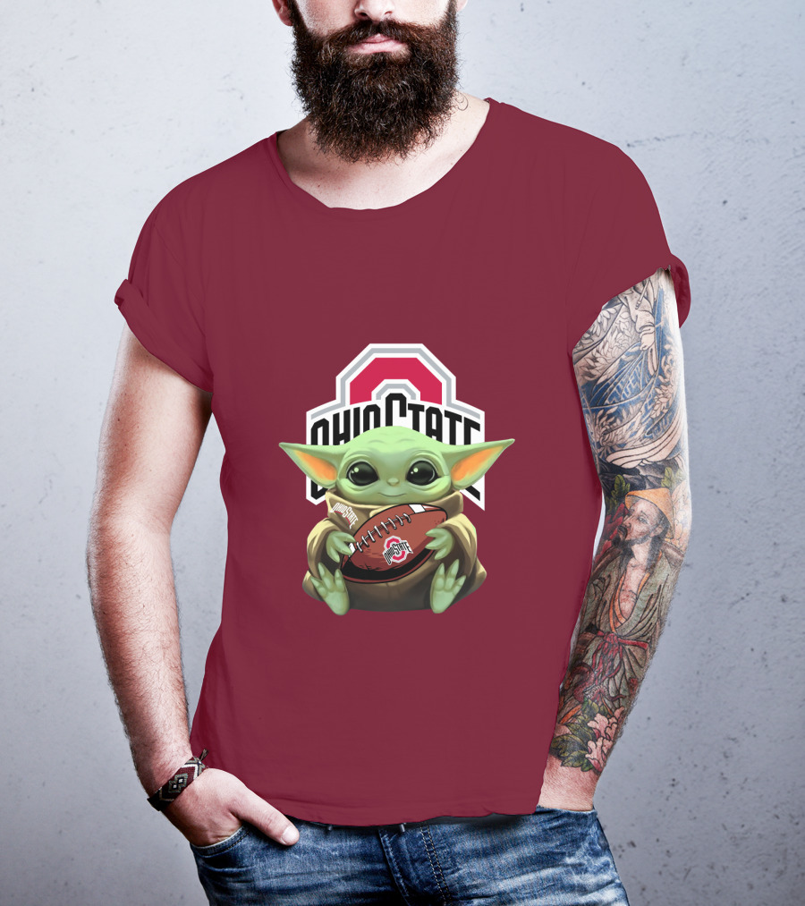 Ohio State Baby Yoda Football T-Shirt
