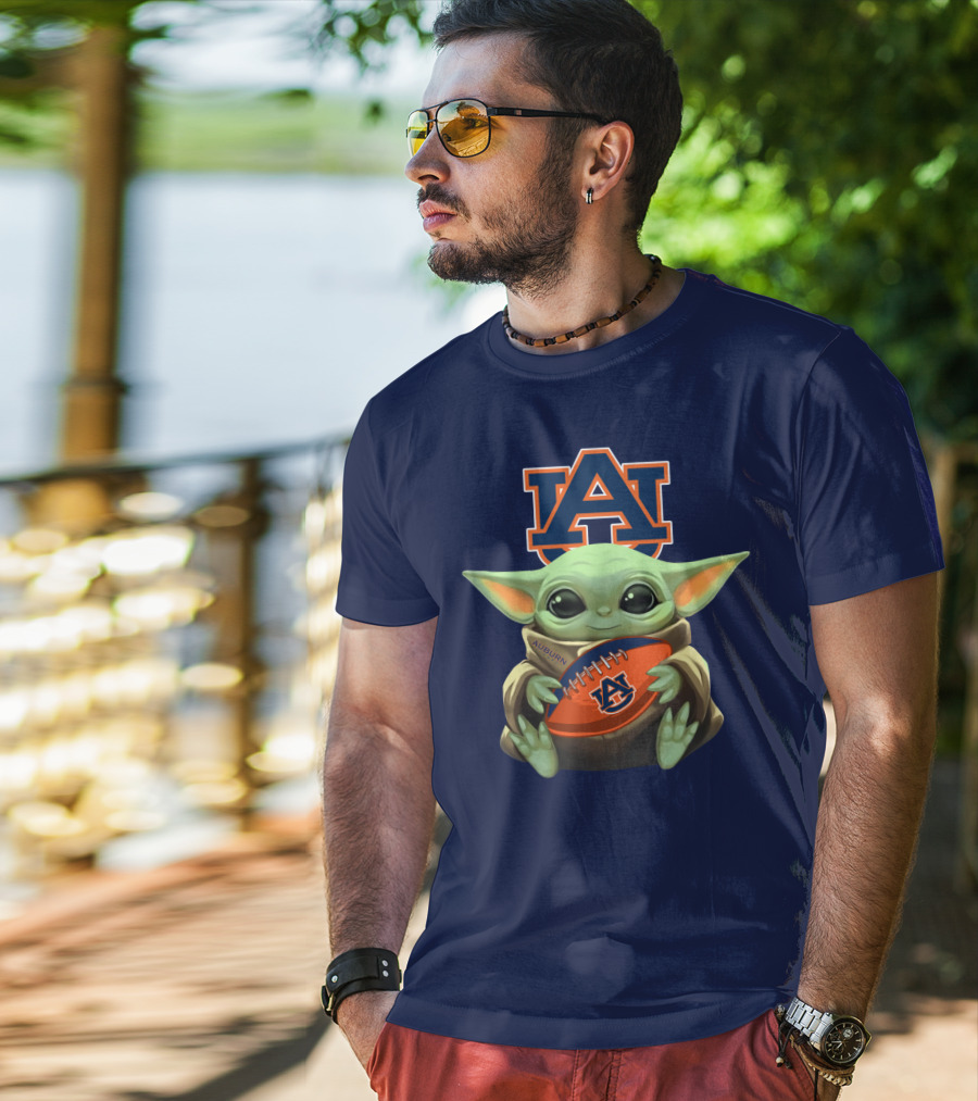 Auburn Baby Yoda Football T-Shirt