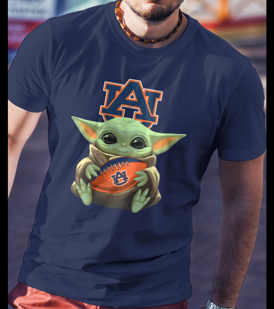 Auburn Baby Yoda Football T-Shirt