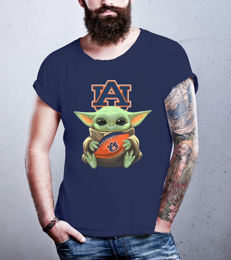 Auburn Baby Yoda Football T-Shirt