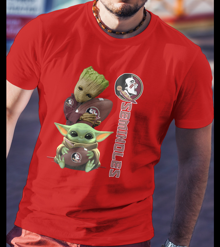 Seminoles Baby Groot And Baby Yoda Football Collaboration T-Shirt