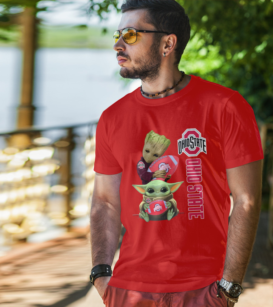 Ohio State Groot Baby Yoda Football T-Shirt