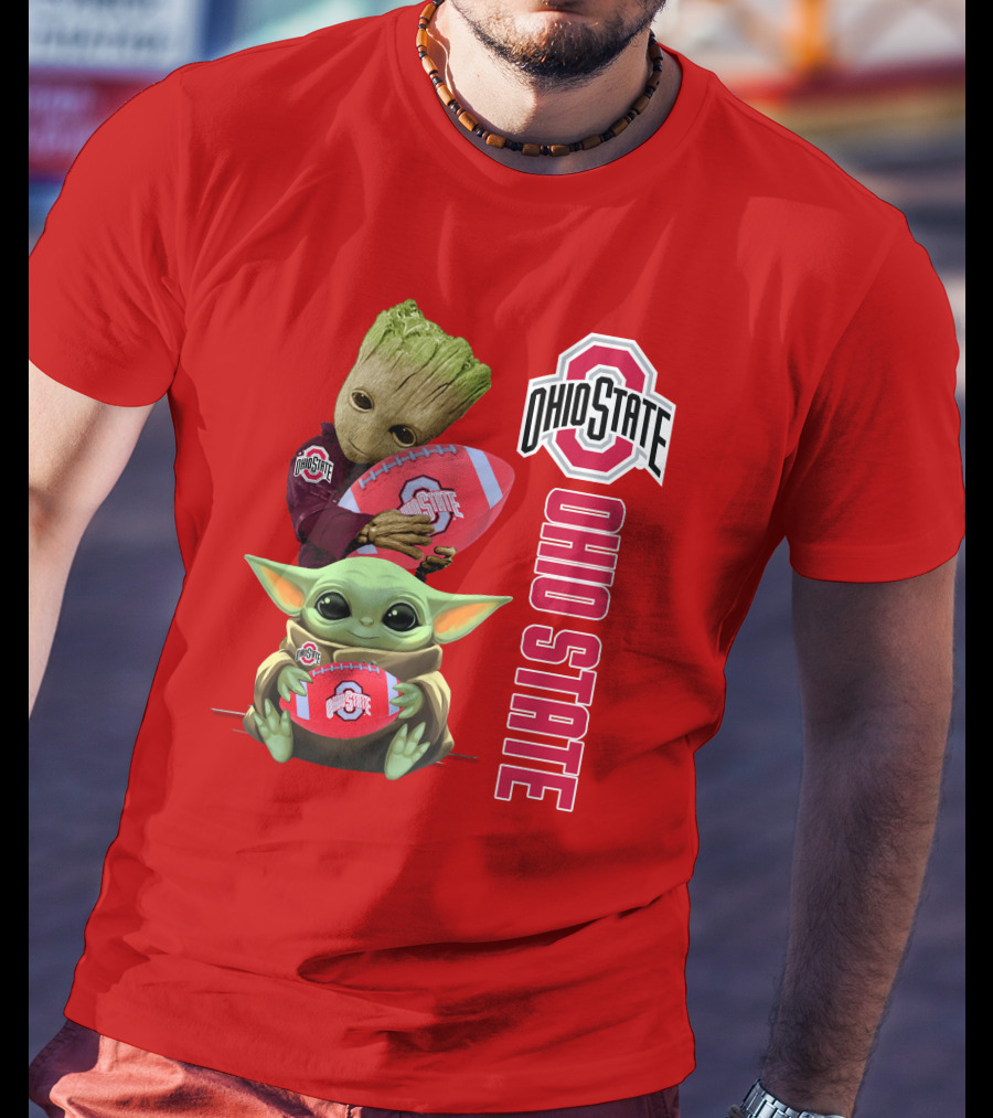 Ohio State Groot Baby Yoda Football T-Shirt
