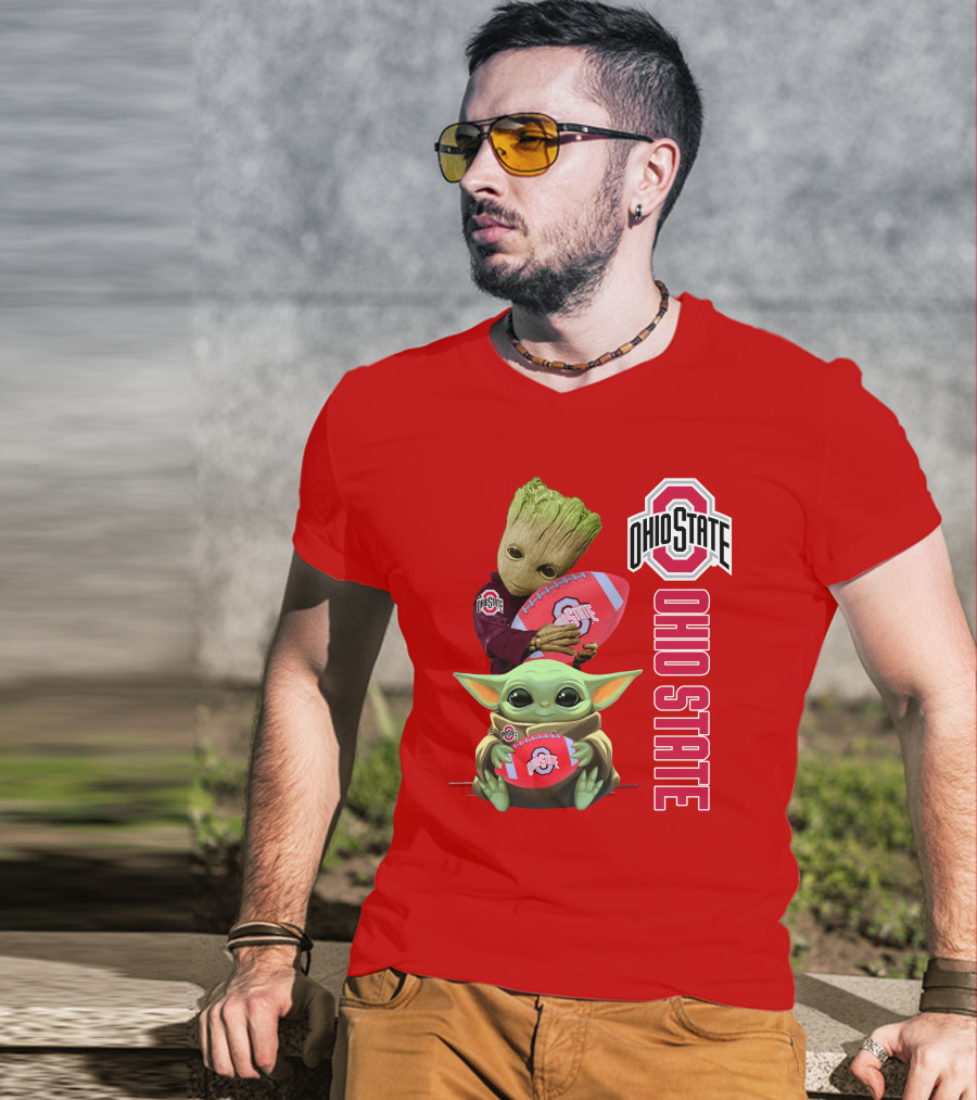 Ohio State Groot Baby Yoda Football T-Shirt