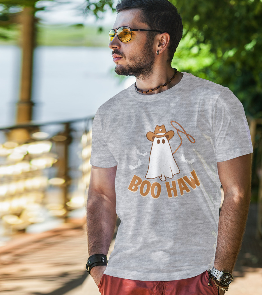 Boo Haw Western Ghost Cowboy Halloween T-Shirt