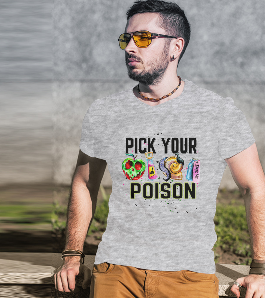 Pick Your Poison Halloween Skull Apple Potion Snail Drink Me T-Shirt