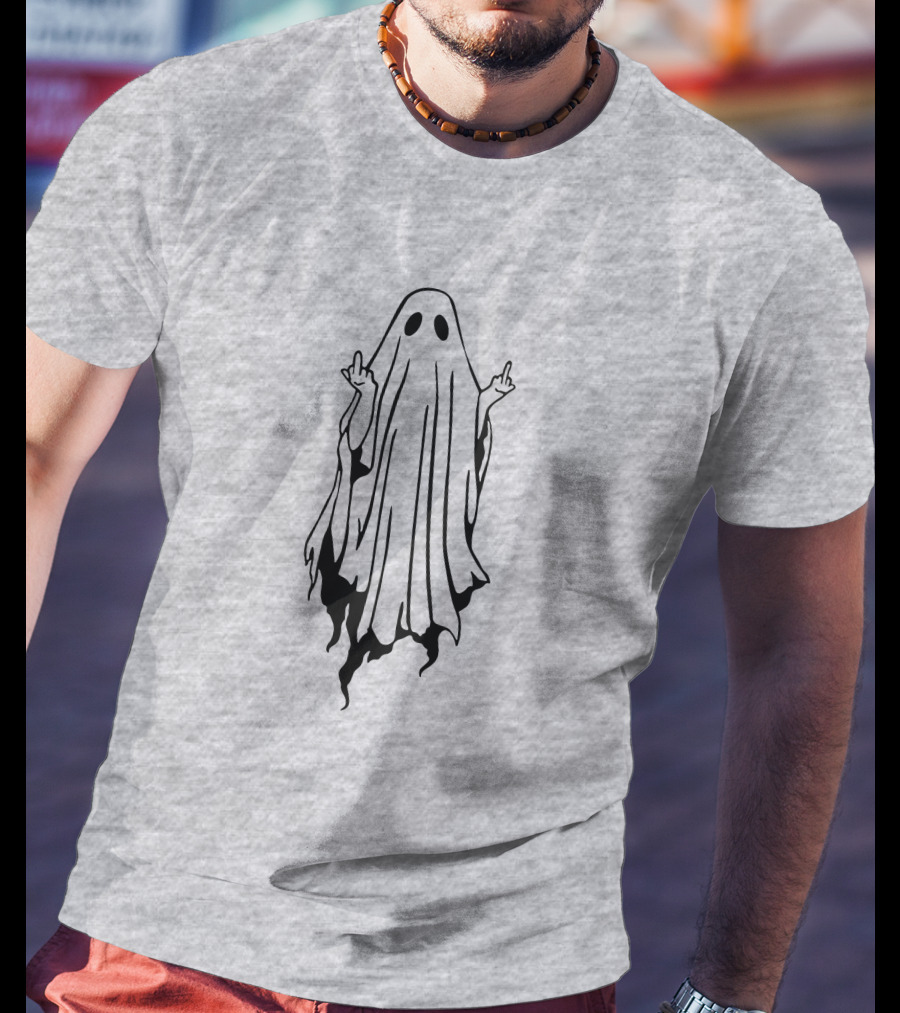 Middle Finger Ghost Gesture T-Shirt