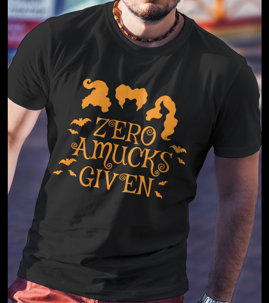 Zero Amucks Given Hocus Pocus Witch Silhouettes And Bats T-Shirt