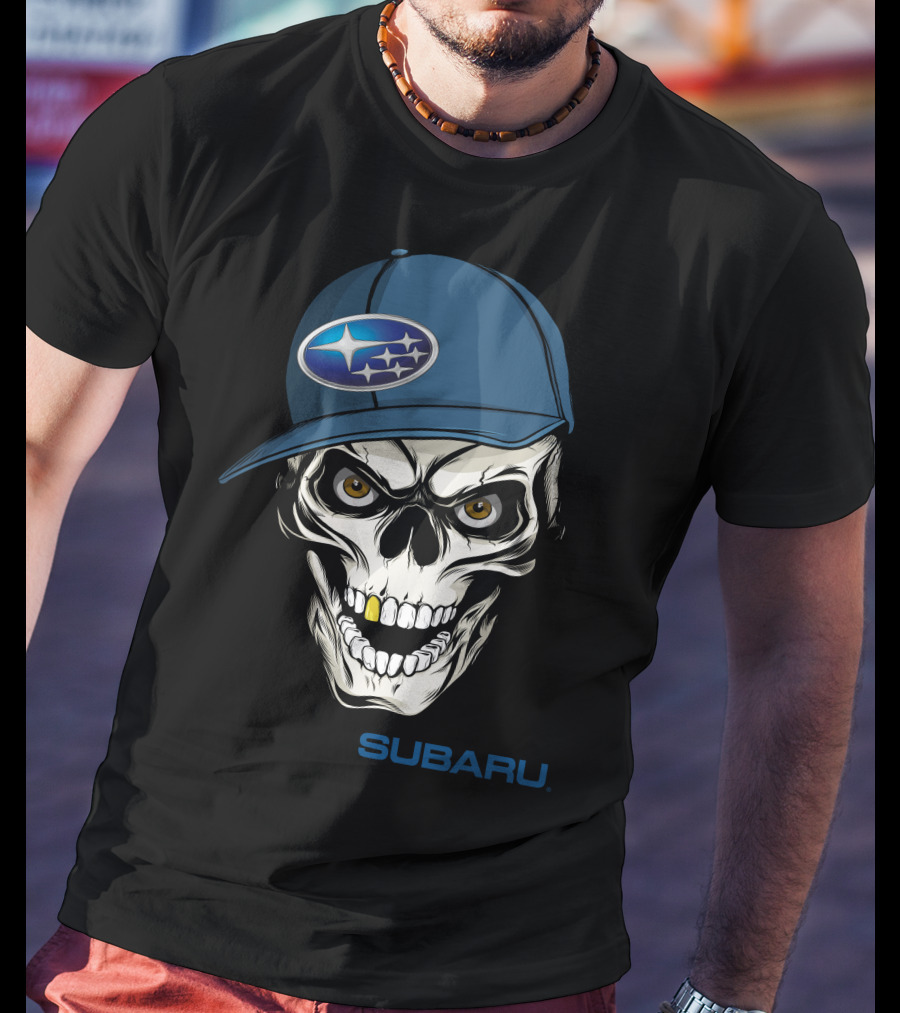 SUBARU Skull With Cap T-Shirt