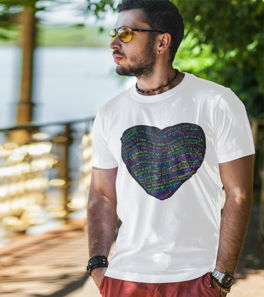 C.P White Heart Shaped T-Shirt