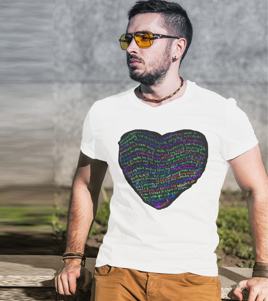 C.P White Heart Shaped T-Shirt