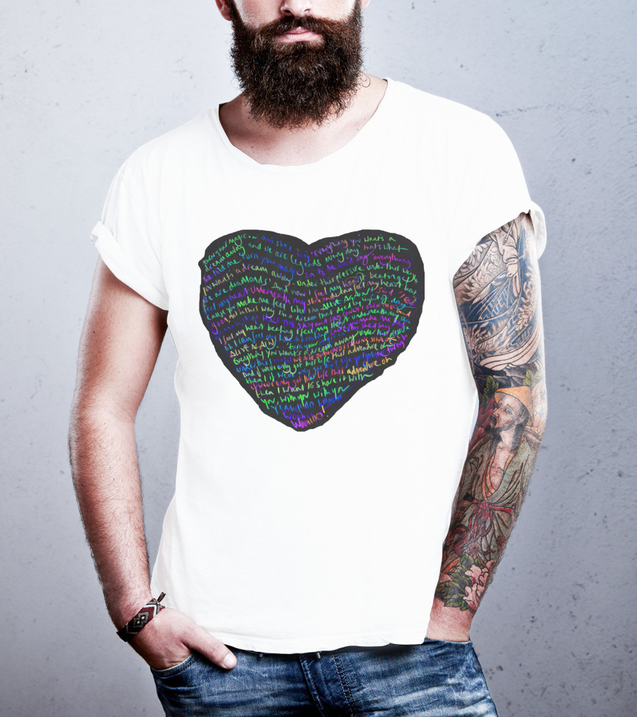C.P White Heart Shaped T-Shirt