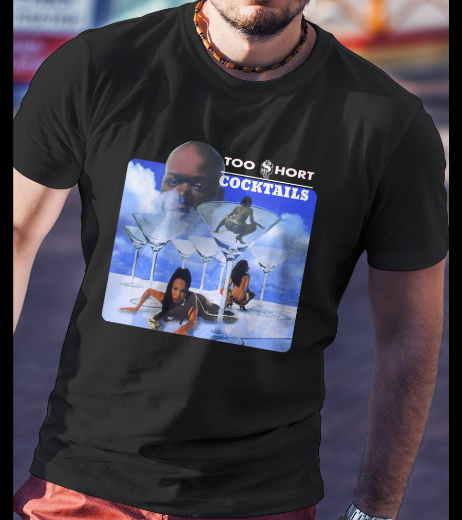 Too Short Cocktails Album Cover Sky And Martini Glasses T-Shirt