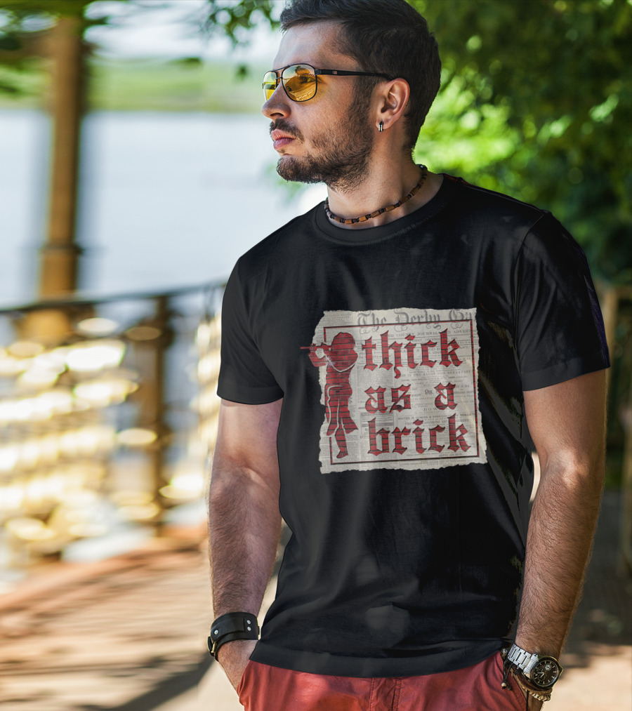 Thick As A Brick Newspaper Red Flute Player T-Shirt