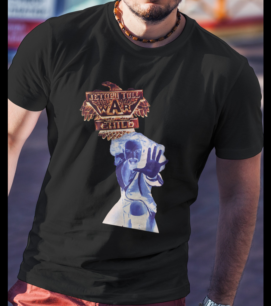 Jethro Tull War Child Eagle Motif With Reaching Figure T-Shirt