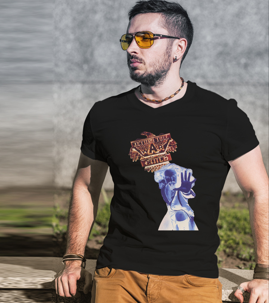Jethro Tull War Child Eagle Motif With Reaching Figure T-Shirt