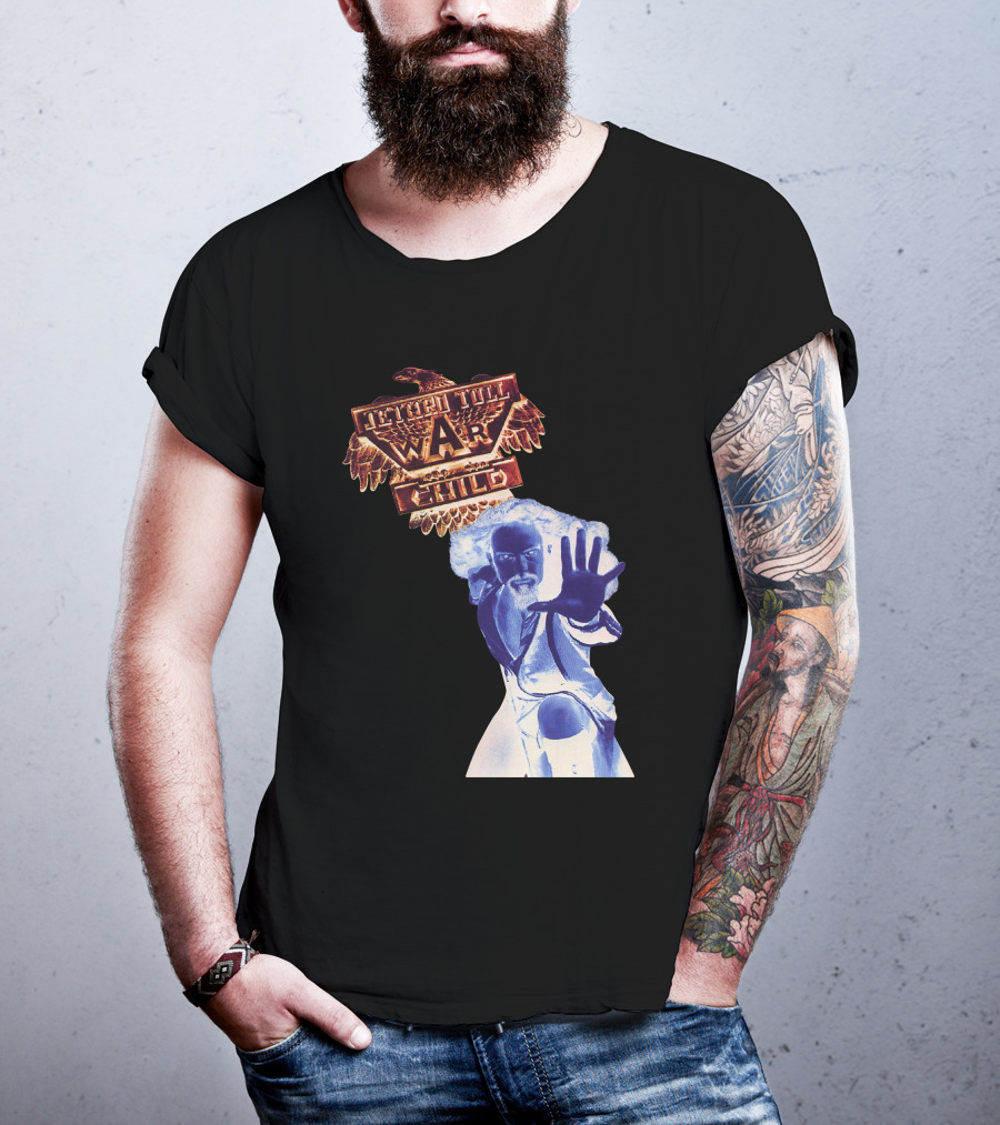 Jethro Tull War Child Eagle Motif With Reaching Figure T-Shirt