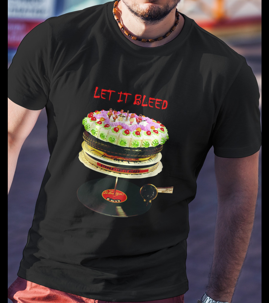 Let It Bleed Rolling Stones Cake Vinyl Record T-Shirt