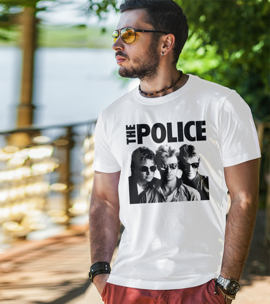 The Police Band Black And White Photo T-Shirt