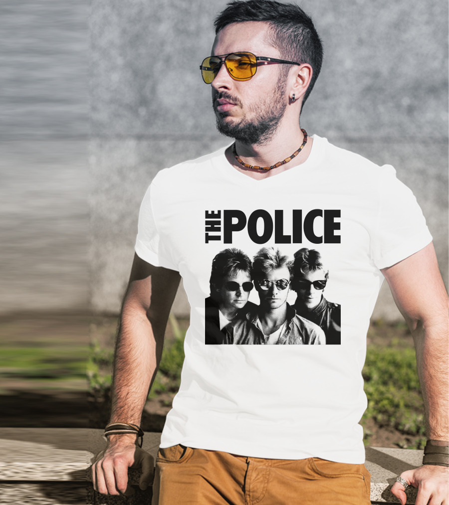 The Police Band Black And White Photo T-Shirt