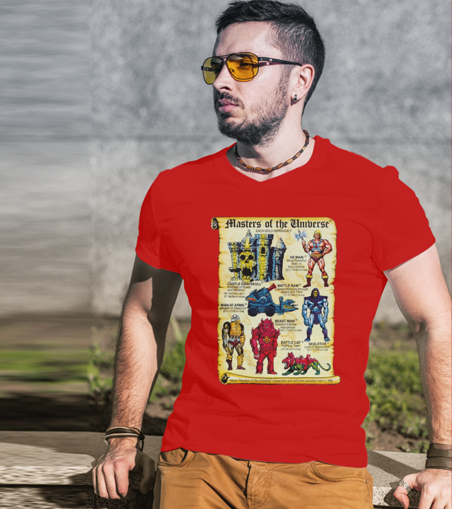 Masters Of The Universe He-Man Castle Grayskull Skeletor Battle Ram Man-At-Arms Beast Man Battle Cat T-Shirt