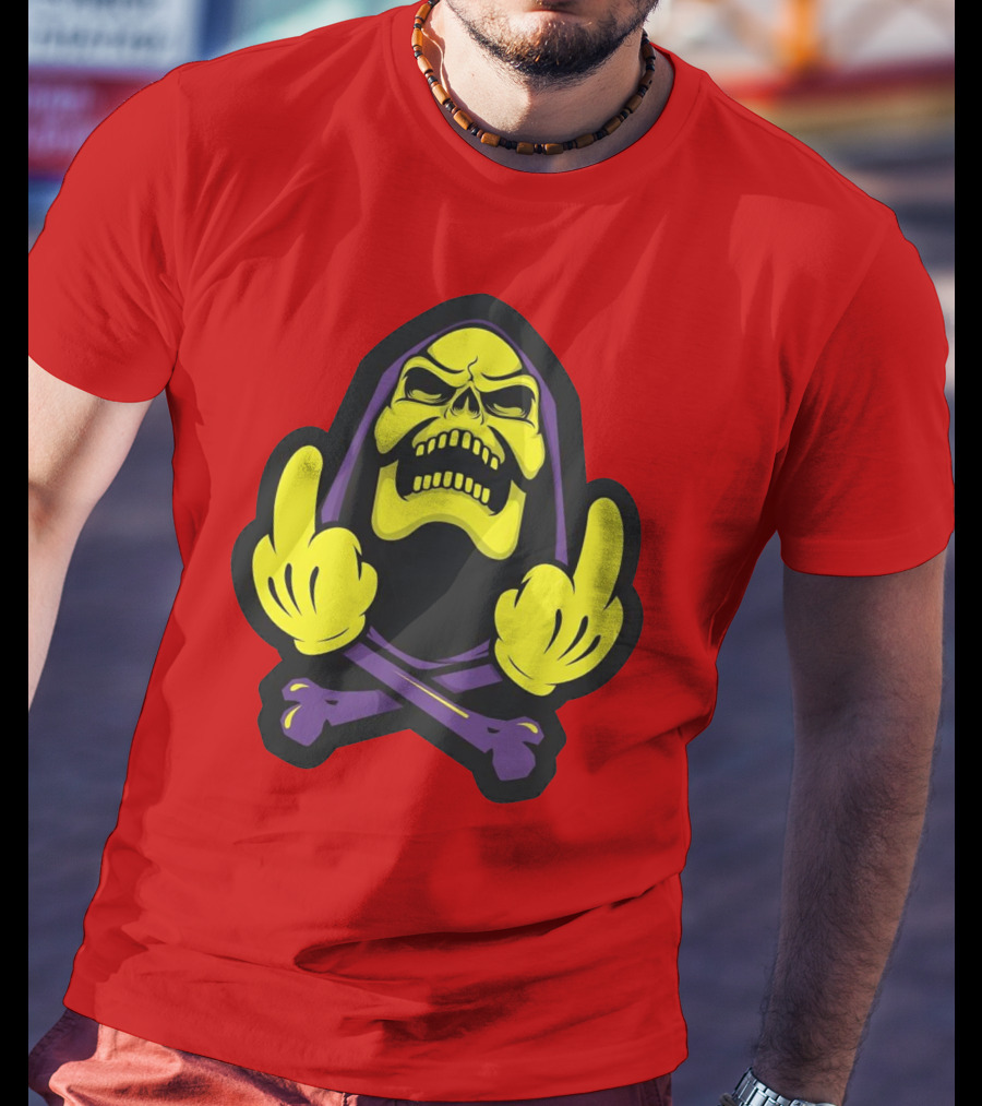 Skeletor Masters Of The Universe Skull Crossbones Gesture T-Shirt