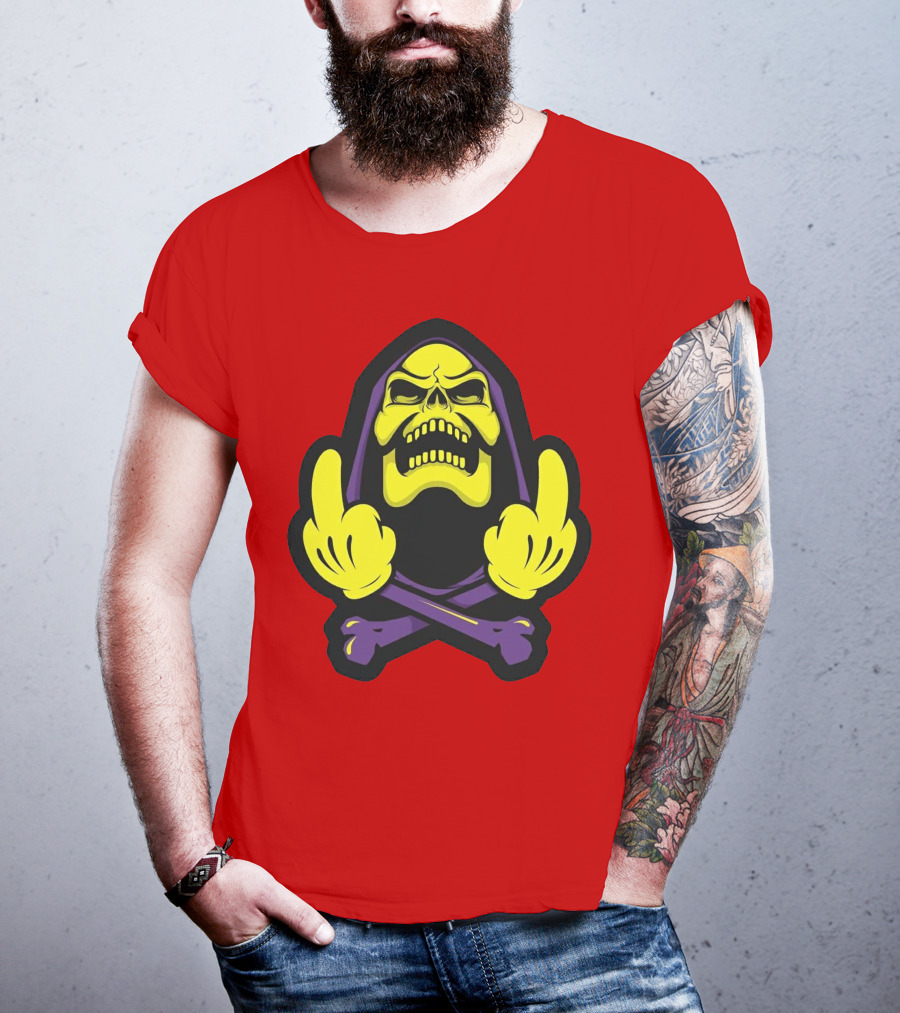 Skeletor Masters Of The Universe Skull Crossbones Gesture T-Shirt