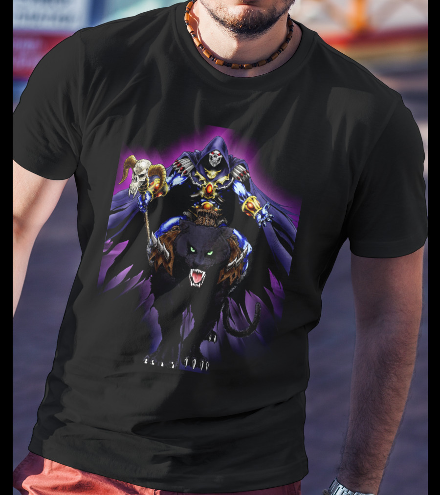 Skeletor Riding Panthor Masters Of The Universe Fantasy T-Shirt