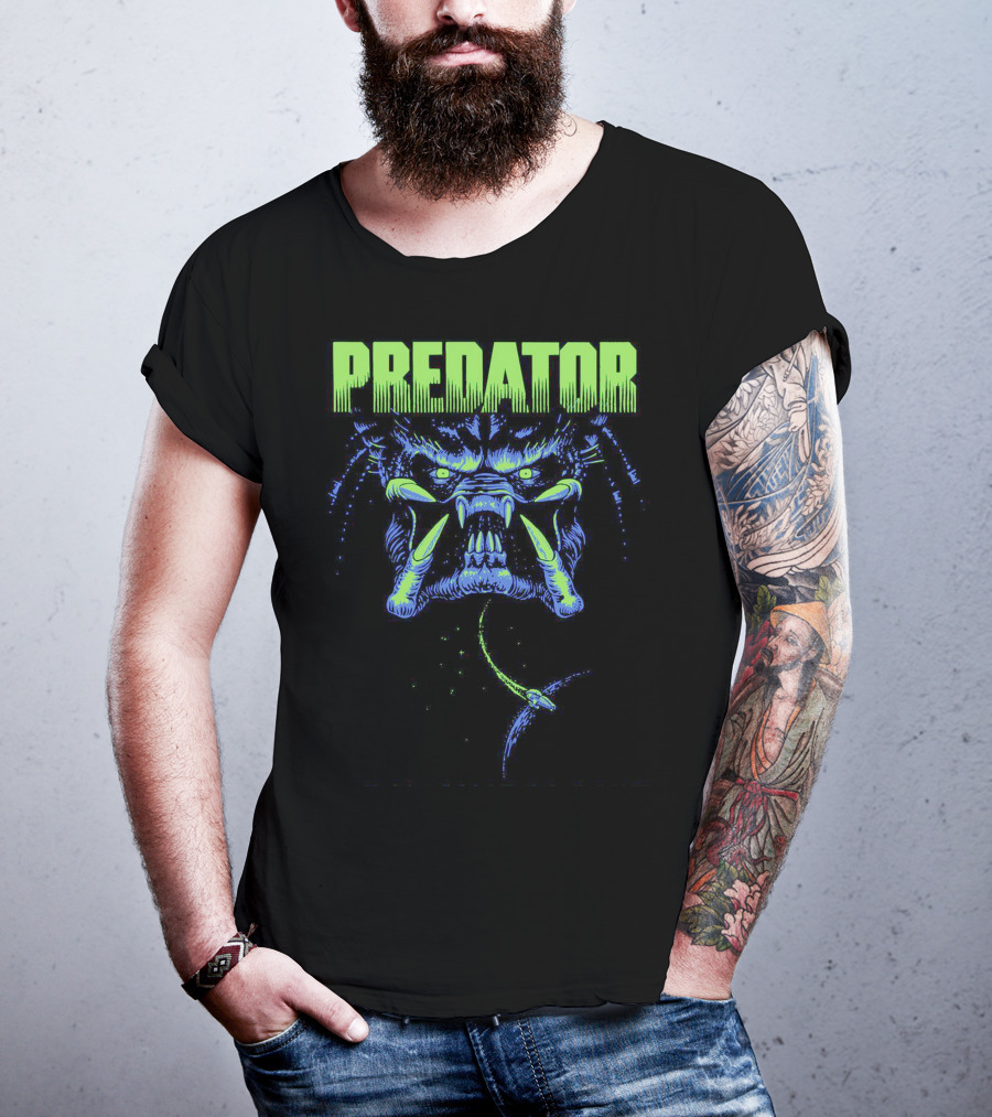Predator Alien Creature Neon Combat Action T-Shirt