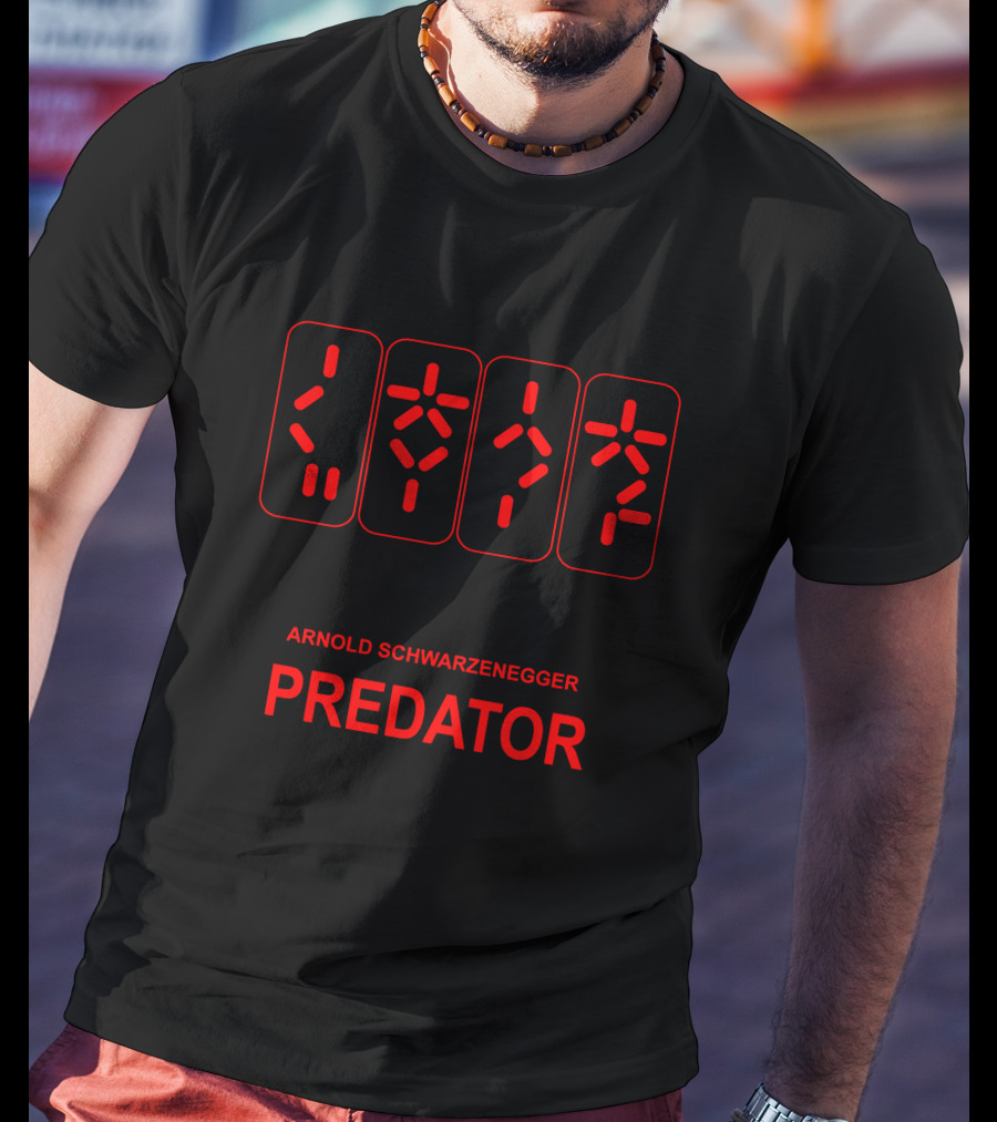 ARNOLD SCHWARZENEGGER PREDATOR Alien Symbols T-Shirt