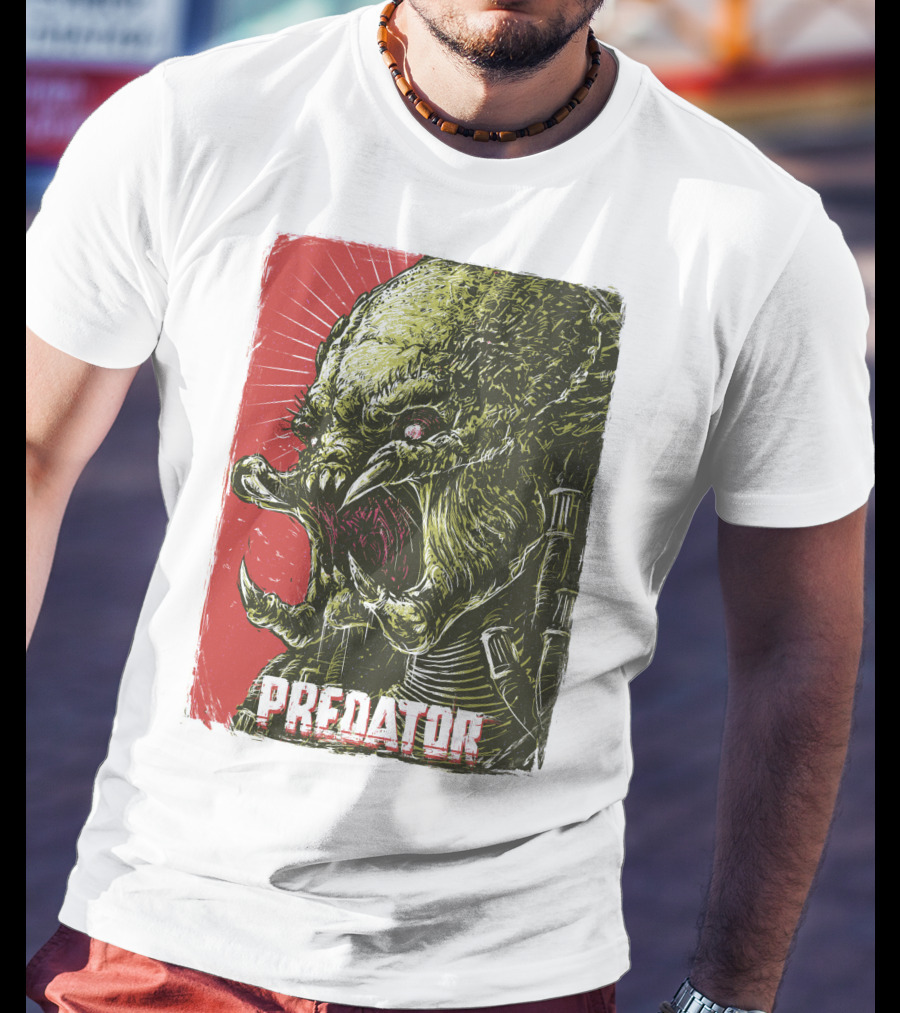 Predator Alien Creature Stylized Artwork Vintage Film T-Shirt